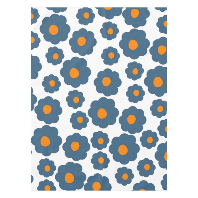 Nappe Preppy Blue Orange Hippie Motif (Devant)
