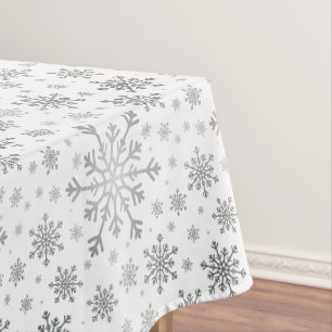 Nappe Pretty Silver Flammes de neige de Noël en hiver bl
