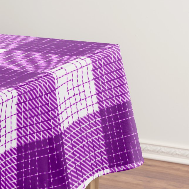 Nappe Purple and White Bold Checkered Plaid Design  (Créateur téléchargé)