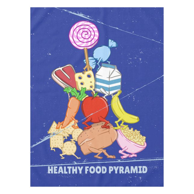 Nappe Pyramide alimentaire saine dessin humoristique (Devant)