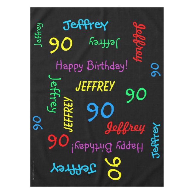 Nappe Quatre-vingt-dixième fête d'anniversaire (Devant)