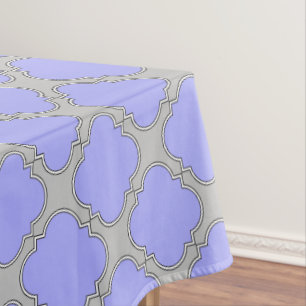 Nappe Quatrefoil periwinkle et gris