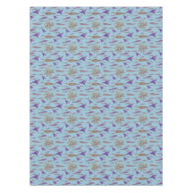 Raies d'aquarelle et poissons
