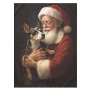 Nappe Rat Terrier Avec Noël Festif Du Père Noël