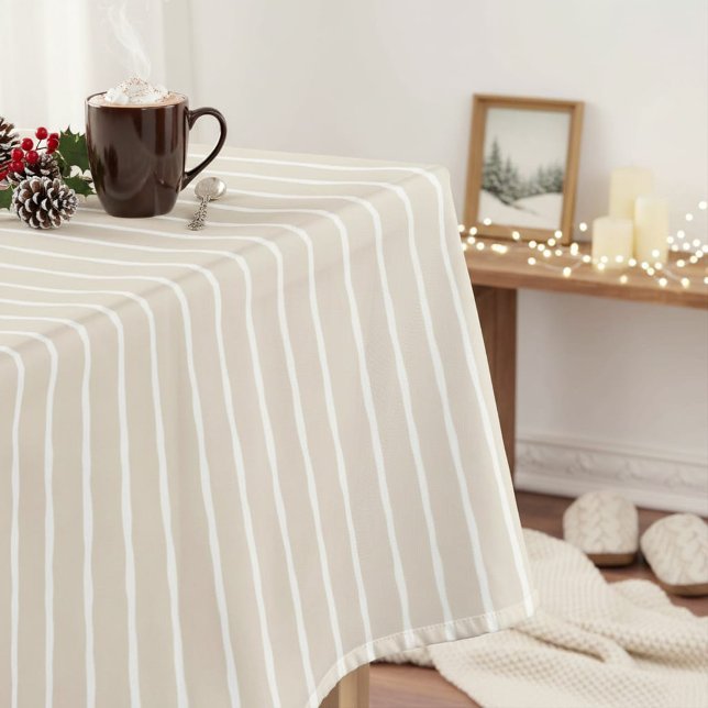 Nappe rayée beige clair moderne (Créateur téléchargé)