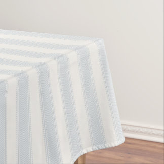 Nappe Rayure bleu clair Crème douce Beige Bohème Maison 