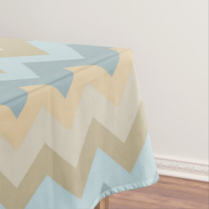Nappe Rayures crèmes bleues de Chevron