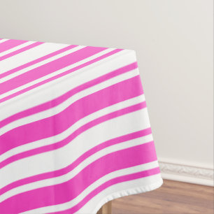 Nappe Rayures de sucrerie de roses indien et de blanc