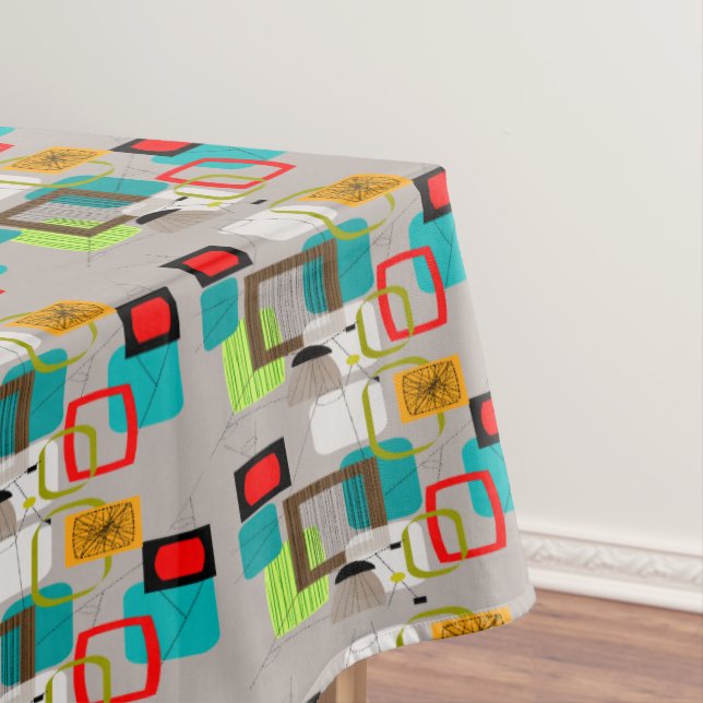 Nappe Rectangles modernes du milieu du siècle Abstraites (In Situ)