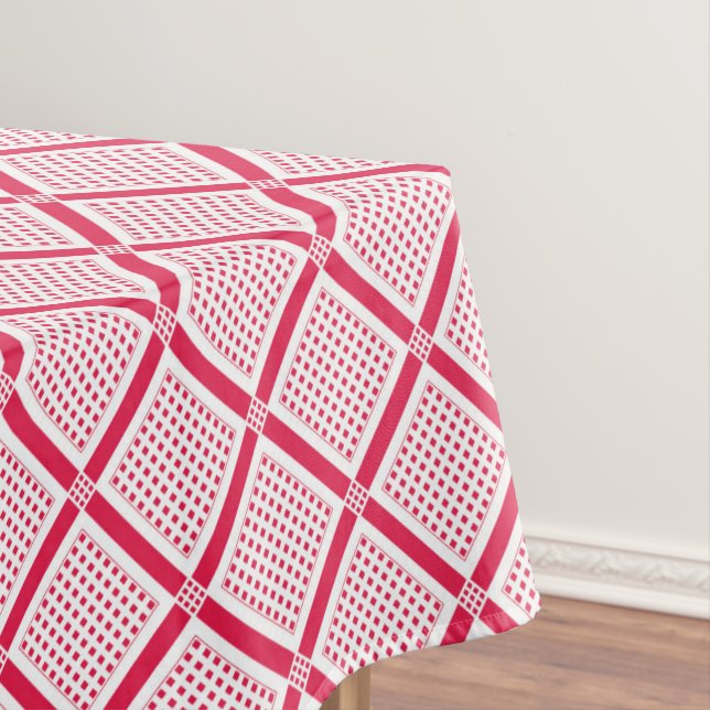 Nappe Red and white geometric checkered pattern retro    (In Situ)