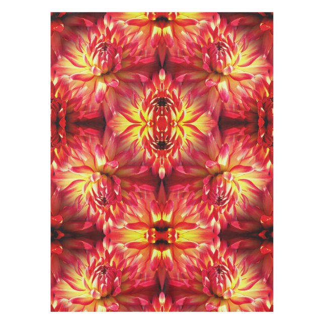 Nappe Red Dahlia Flower Abstrait Motif de la nature (Devant)