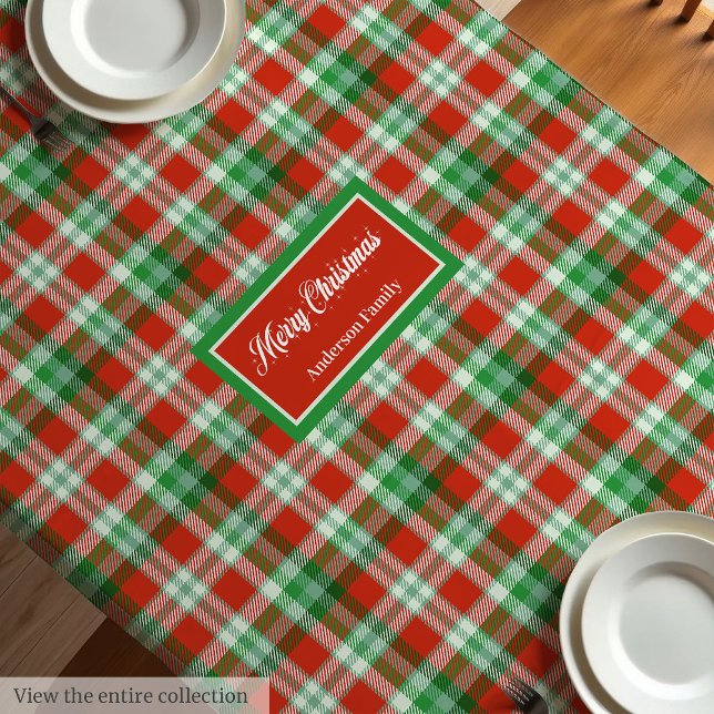 Nappe Red Green Checkered Tablecloth Traditional Style (Red Green Checkered Tablecloth Traditional Style)