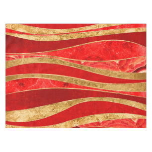 Nappe Red Minerals Gold Métallic Wavy Abstrait