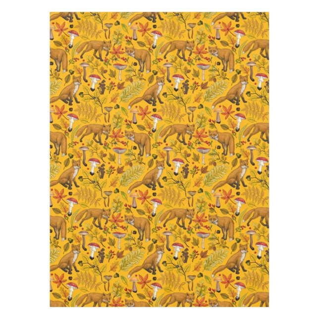 Nappe Renard d'automne sur orange (Devant)