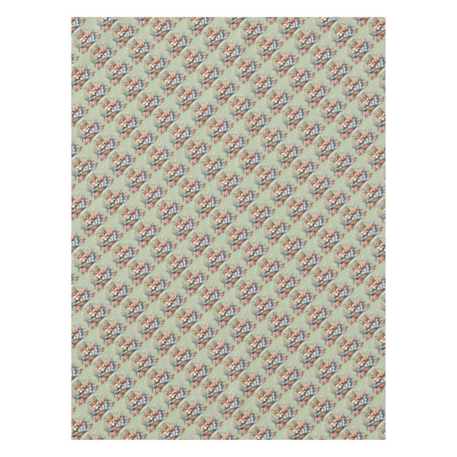 Nappe Renard floral en panier avec courtepointe et fleur (Devant)