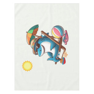 Nappe Requin caricatural à la plage