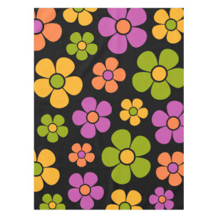 Nappe Reto 1960s Style Moyenne Moyenne Motif Floral