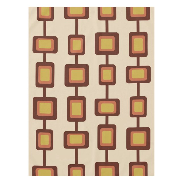 Nappe Retro 1960 Arrondi Carré jaune orange (Devant)