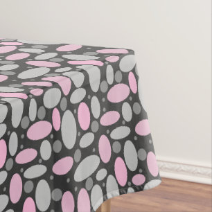 Nappe rétro, années soixante, pois, gris et rose, polka