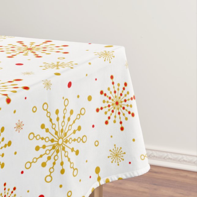Nappe Retro Atomic Mid-Century Moderne Couleurs Rouge &  (In Situ)