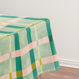 Nappe Retro Été vert et rose à damiers