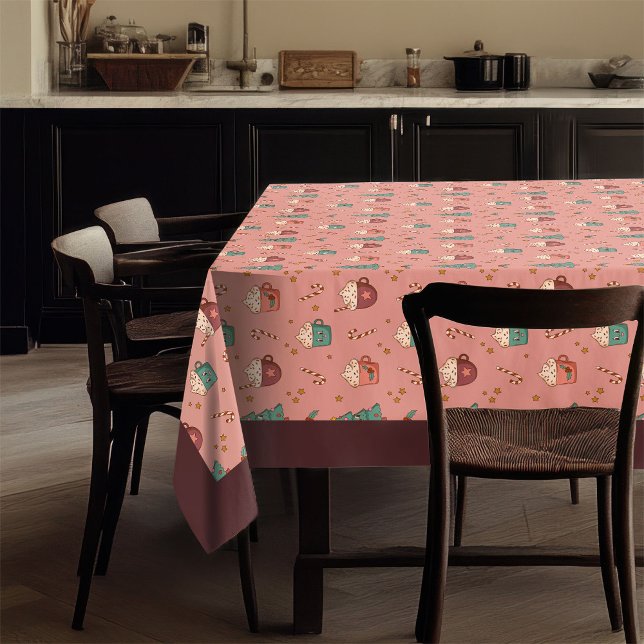 Nappe Retro Holiday Tablecloth Funky Pastel Christmas (Retro Holiday Tablecloth Funky Pastel Christmas)