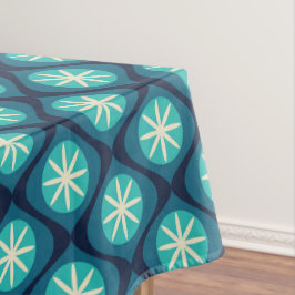 Nappe Retro les années 70 motif floral ondulé - bleu
