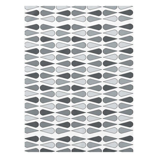 Nappe Retro Midcentury Teardrops Gray (Devant)