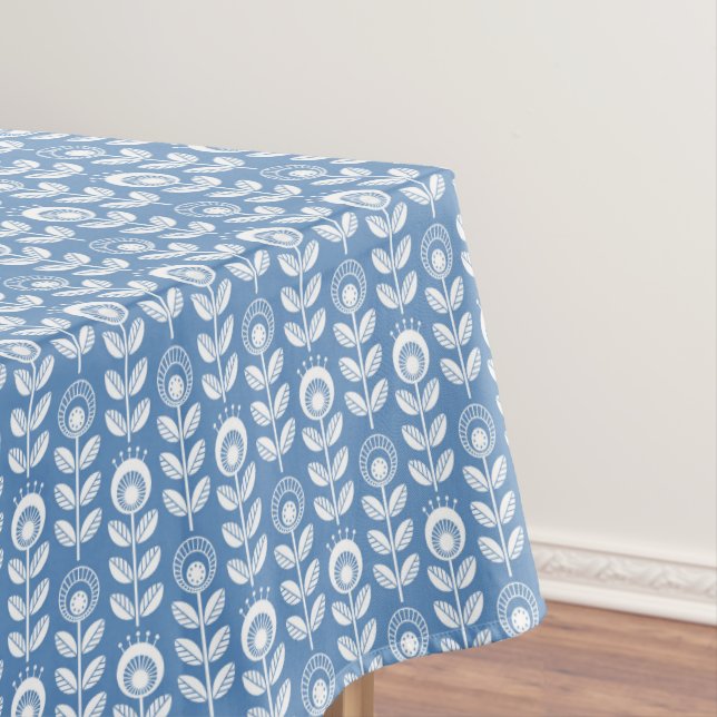 Nappe Rétro motif bleu scandinave (In Situ)
