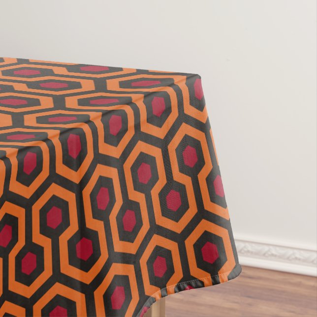 Nappe Rétro motif rouge-brun orange moderne d'hexagone (In Situ)