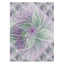 Rêve de fleurs, Abstrait violet vert Fractal Art