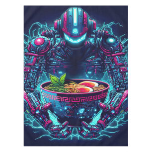 Nappe Robot Cyberpunk Futuriste Neon Nourriture Ramen