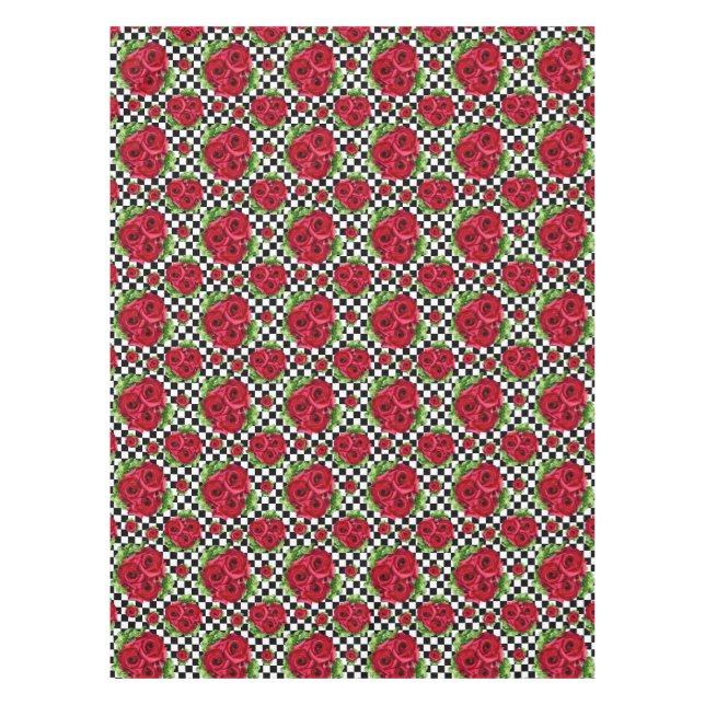 Nappe Rockabilly floral d'amour de bouquet de roses (Devant)