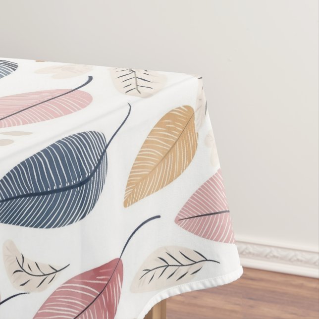 Nappe Rose blanche Orange Blue Boho Feuilles (In Situ)