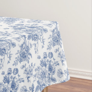 Nappe Rose bleu vintage motif floral