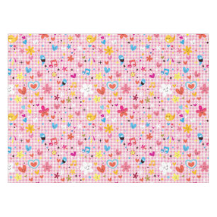 Nappe rose de motif de bande dessinée d'amusement