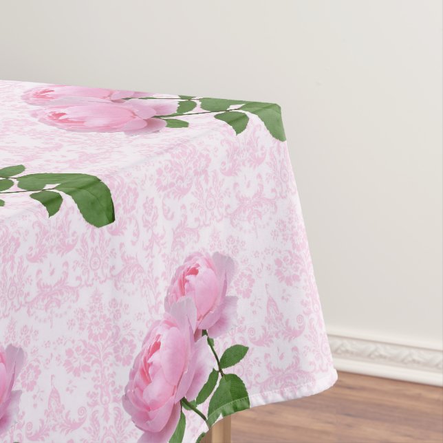 Nappe Rose élégante rose damas floral  (In Situ)