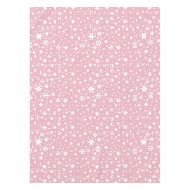 Nappe Rose en pastel de Noël de motif élégant de flocon (Devant)