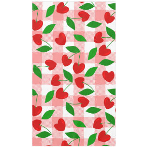 Nappe rose gingham forme de coeur rockabilly
