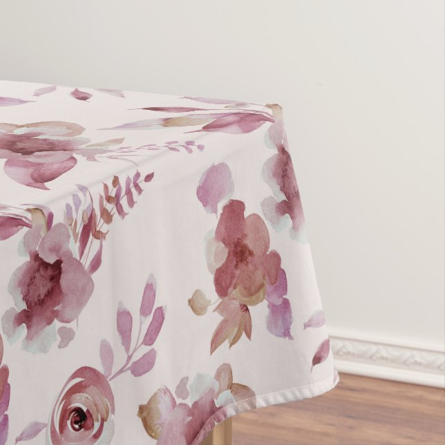 Nappe Rose Mauve Élégant Floral Chic Fille Baby Shower (In Situ)