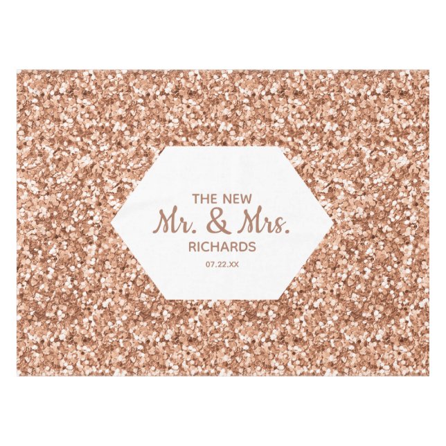 Nappe Rose Parties scintillant or Confetti Glam Mariage  (Devant (Horizontal))