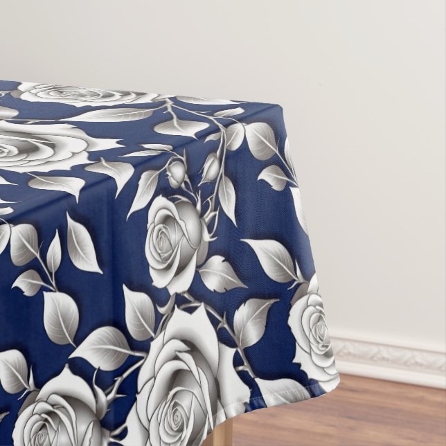 Nappe Roses Argent Et Blanches (In Situ)