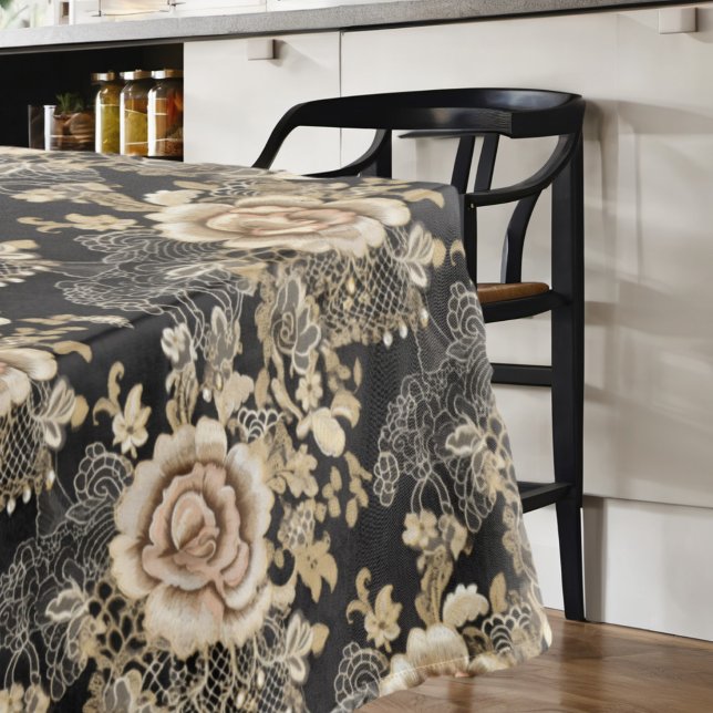 Nappe Roses de dentelle victorienne élégant noir (Créateur téléchargé)