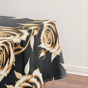 Nappe Roses Dorées Avec Des Bords Métalliques Pointus