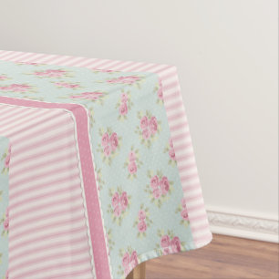 Nappe Roses et rayures roses vintages Agritourisme rusti