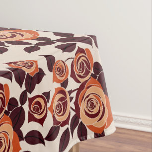 Nappe Roses hautement stylisées dans des nuances d'orang