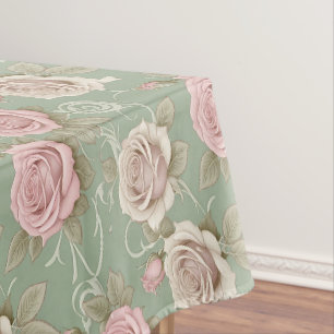 Nappe Roses Inspirées de l'Art Nouveau dans des Teintes