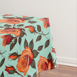 Nappe Roses oranges et rouges vibrantes