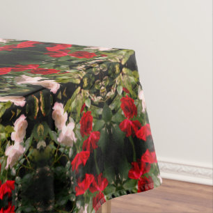 Nappe Roses Rouge et Blanc trempés Abstraits