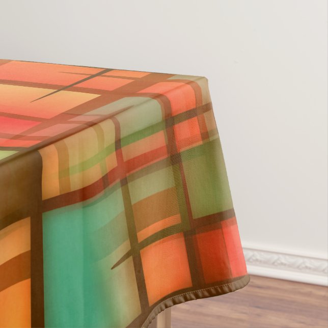 Nappe Rouge abstrait moderne de vert bleu de plaid de la (In Situ)